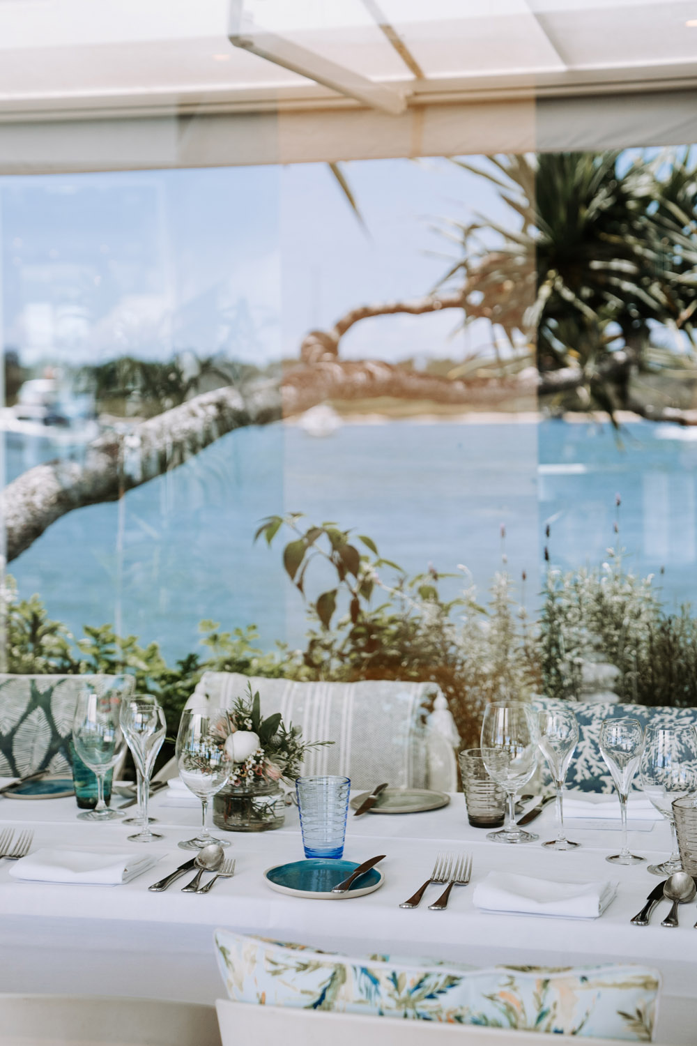 Noosa wedding photography of bride and grooms at Ricky's Restaurant by Noosa photographer