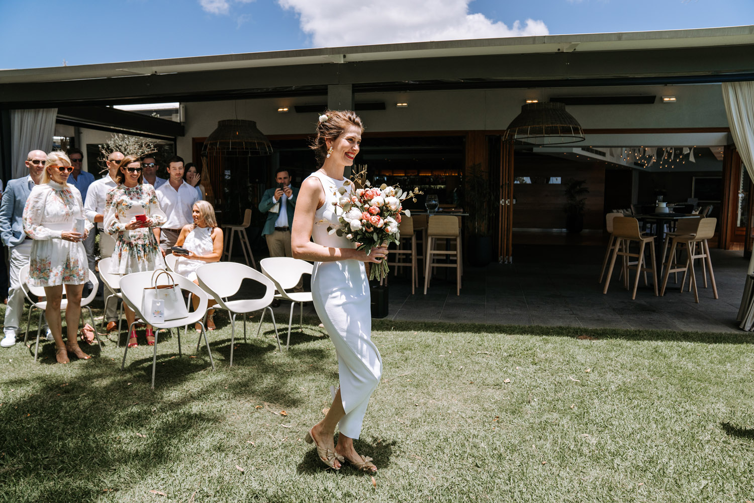 Noosa wedding photography of bride and grooms at Ricky's Restaurant by Noosa photographer