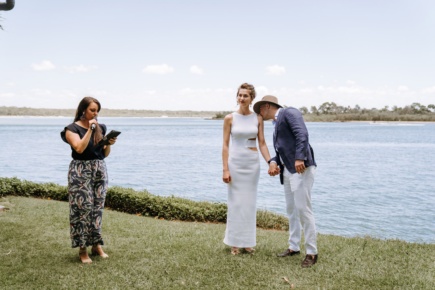 Noosa wedding photography of bride and grooms at Ricky's Restaurant by Noosa photographer