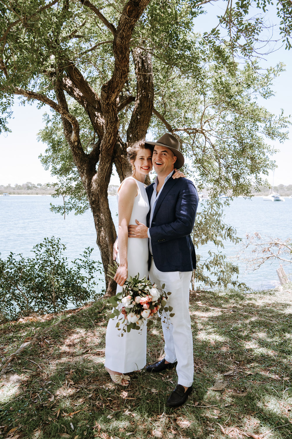 Noosa wedding photography of bride and grooms at Ricky's Restaurant by Noosa photographer