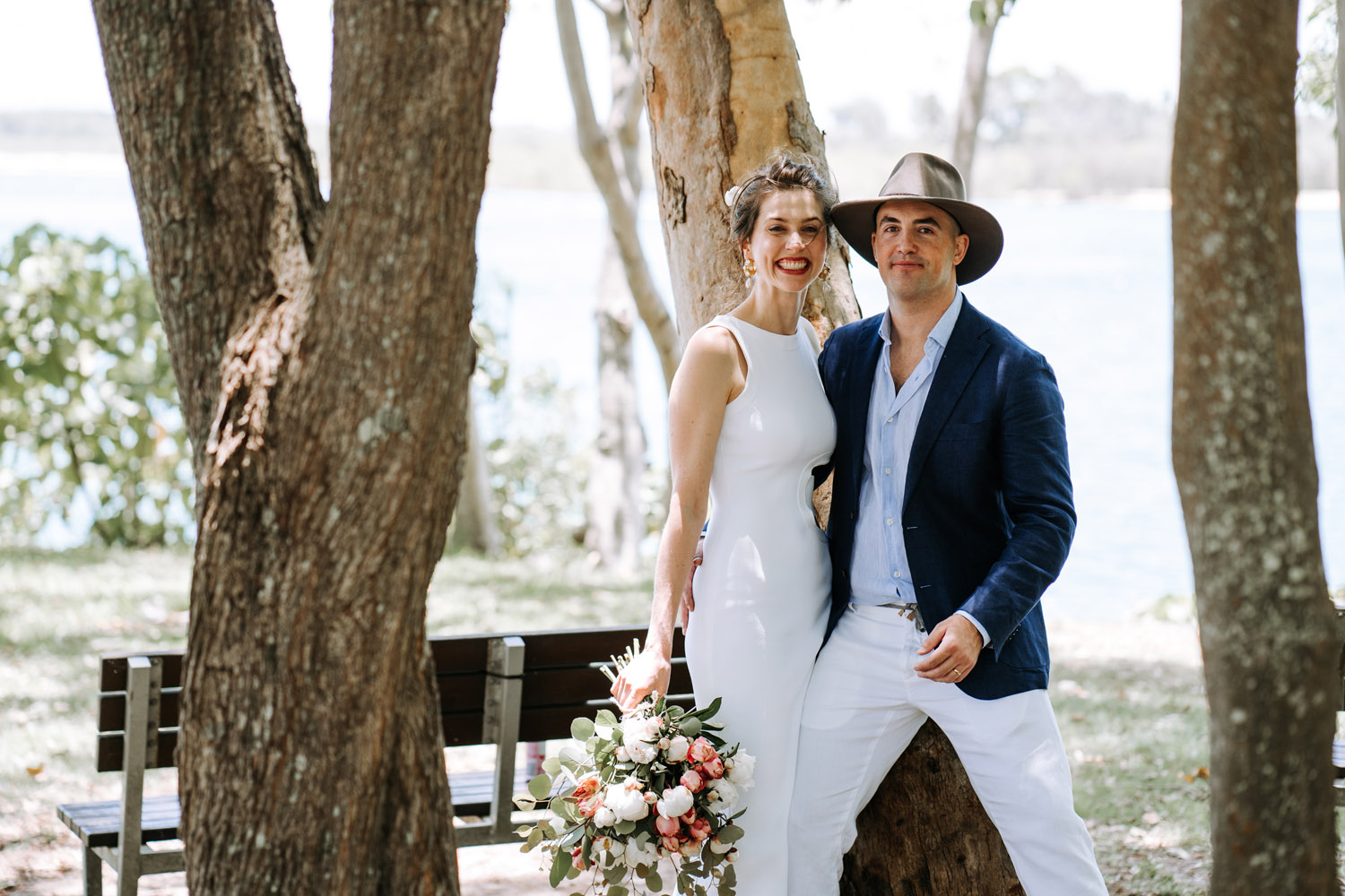 Noosa wedding photography of bride and grooms at Ricky's Restaurant by Noosa photographer