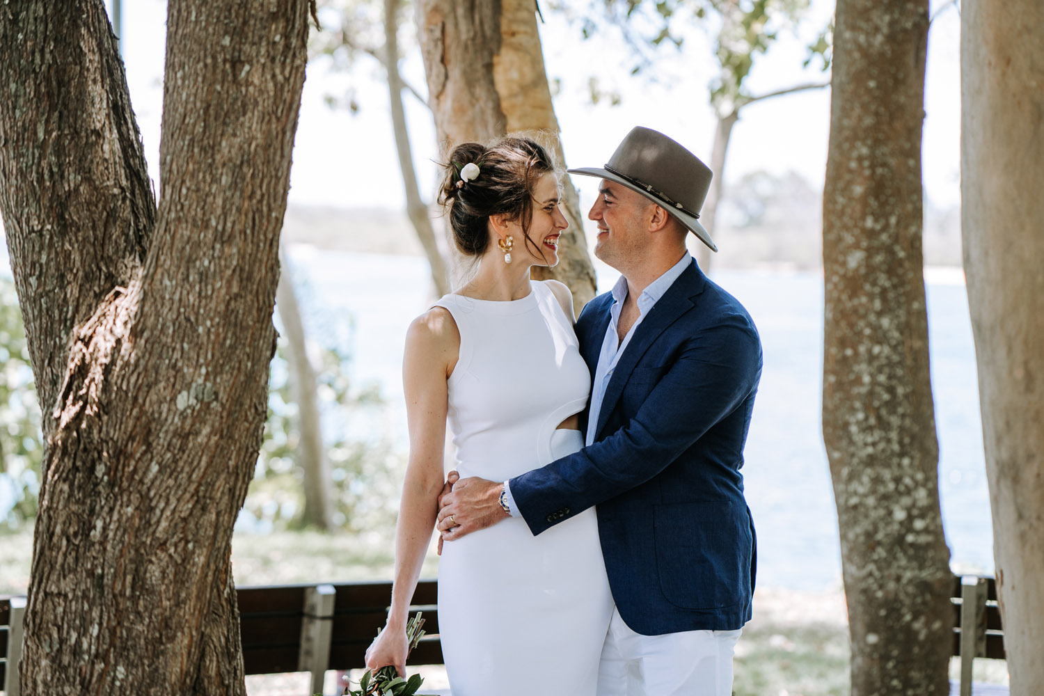 Noosa wedding photography of bride and grooms at Ricky's Restaurant by Noosa photographer