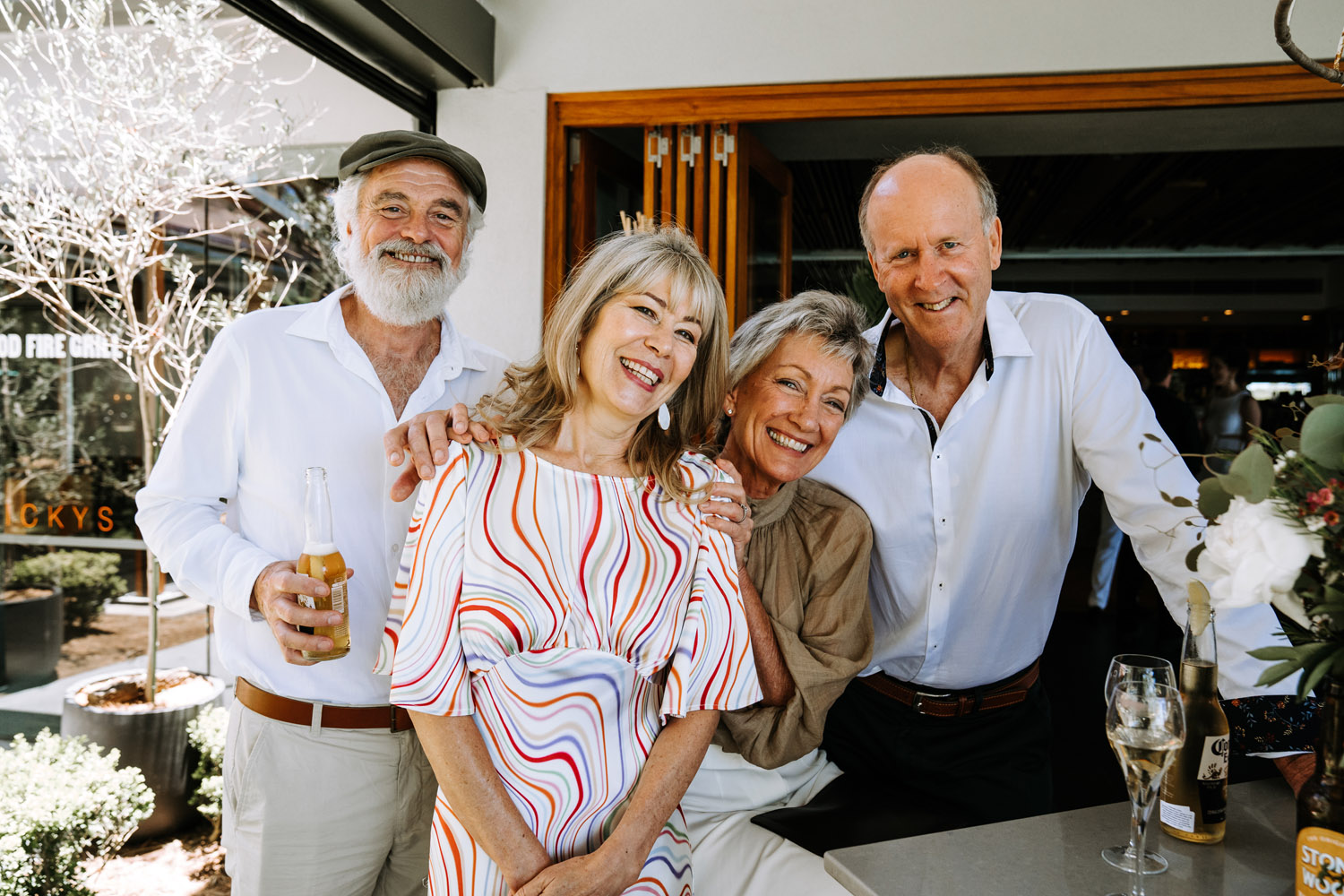 Noosa wedding photography of bride and grooms at Ricky's Restaurant by Noosa photographer