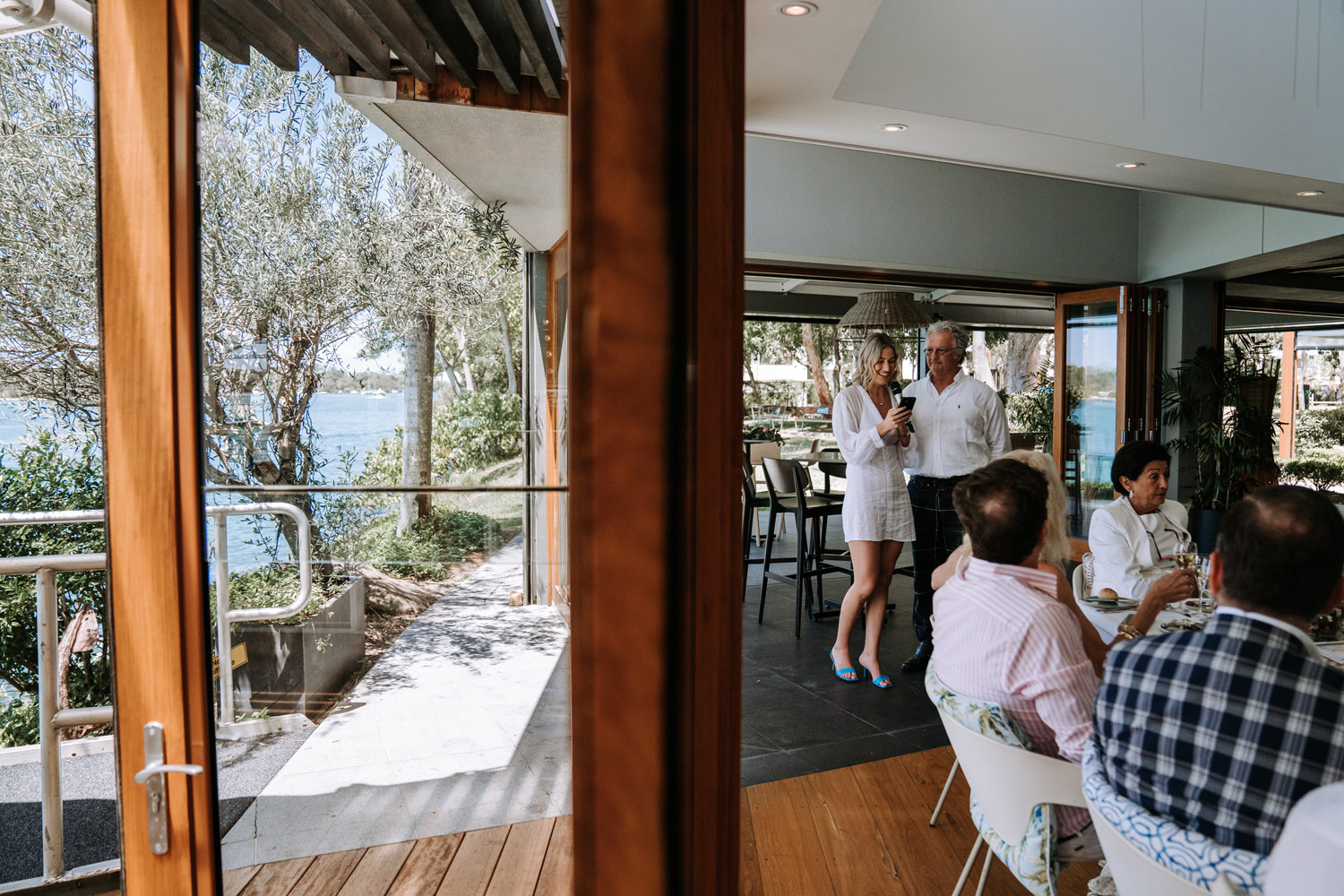 Noosa wedding photography of bride and grooms at Ricky's Restaurant by Noosa photographer