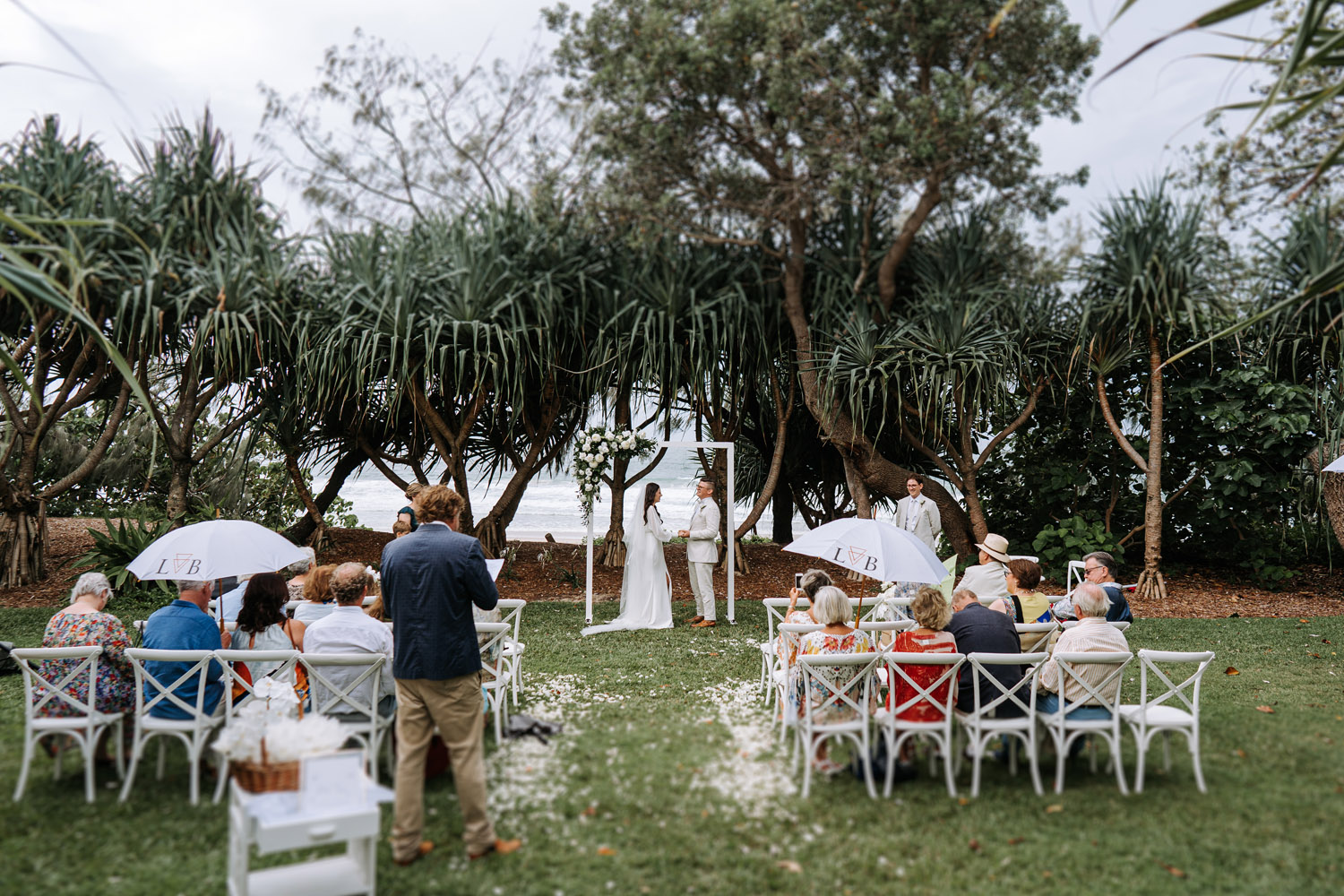 Noosa wedding photography of bride and grooms at Ricky's Restaurant by Noosa photographer