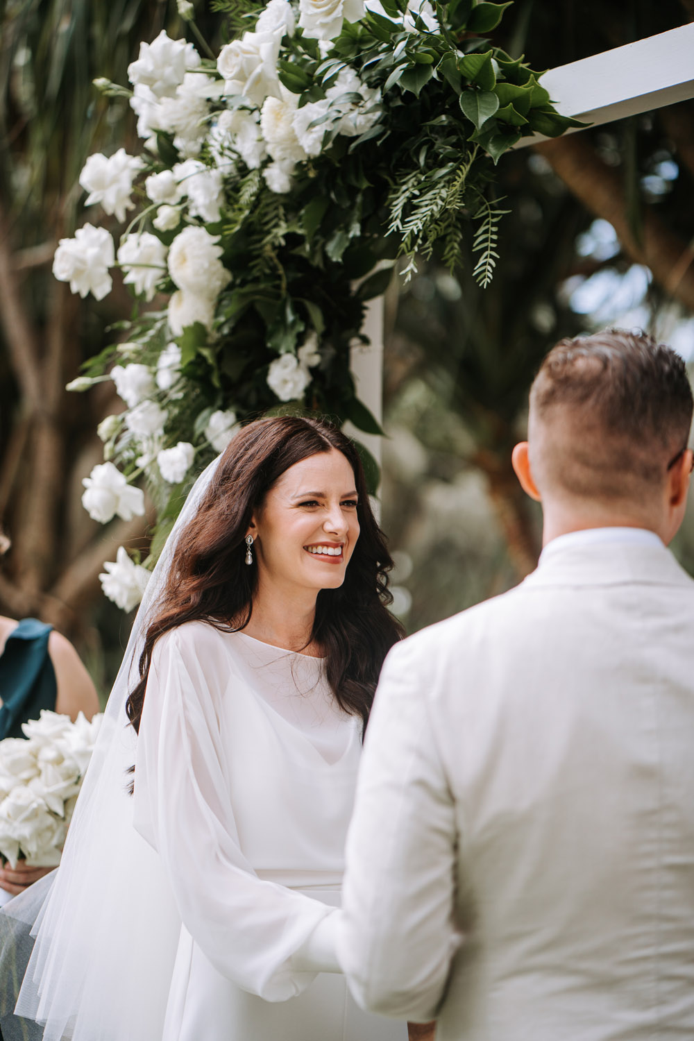 Noosa wedding photography of bride and grooms at Ricky's Restaurant by Noosa photographer