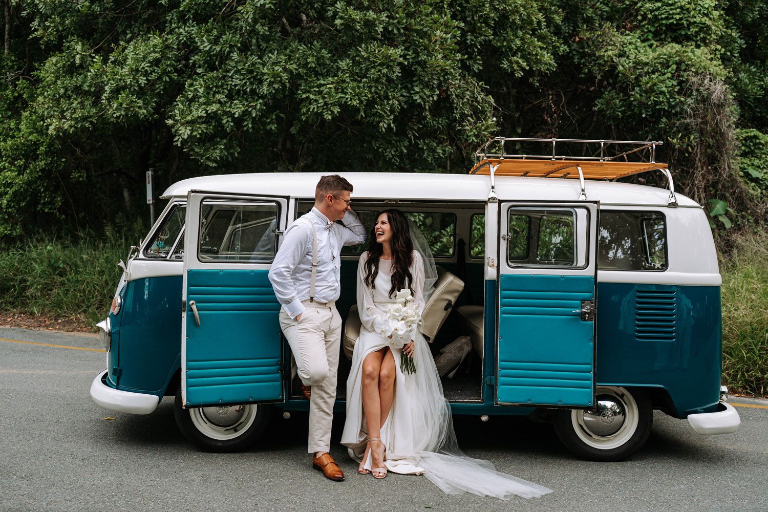 Noosa wedding photography of bride and grooms at Ricky's Restaurant by Noosa photographer