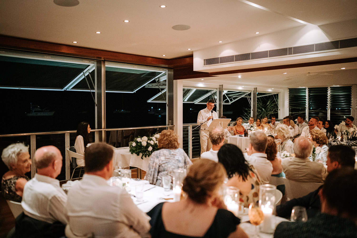 Noosa wedding photography of bride and grooms at Ricky's Restaurant by Noosa photographer