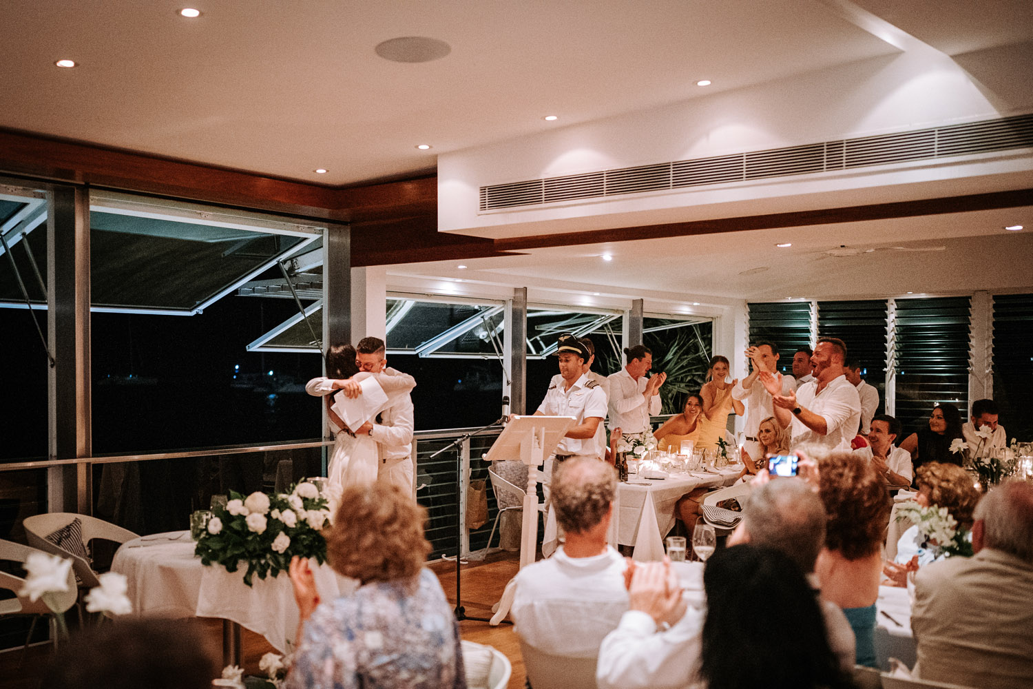 Noosa wedding photography of bride and grooms at Ricky's Restaurant by Noosa photographer