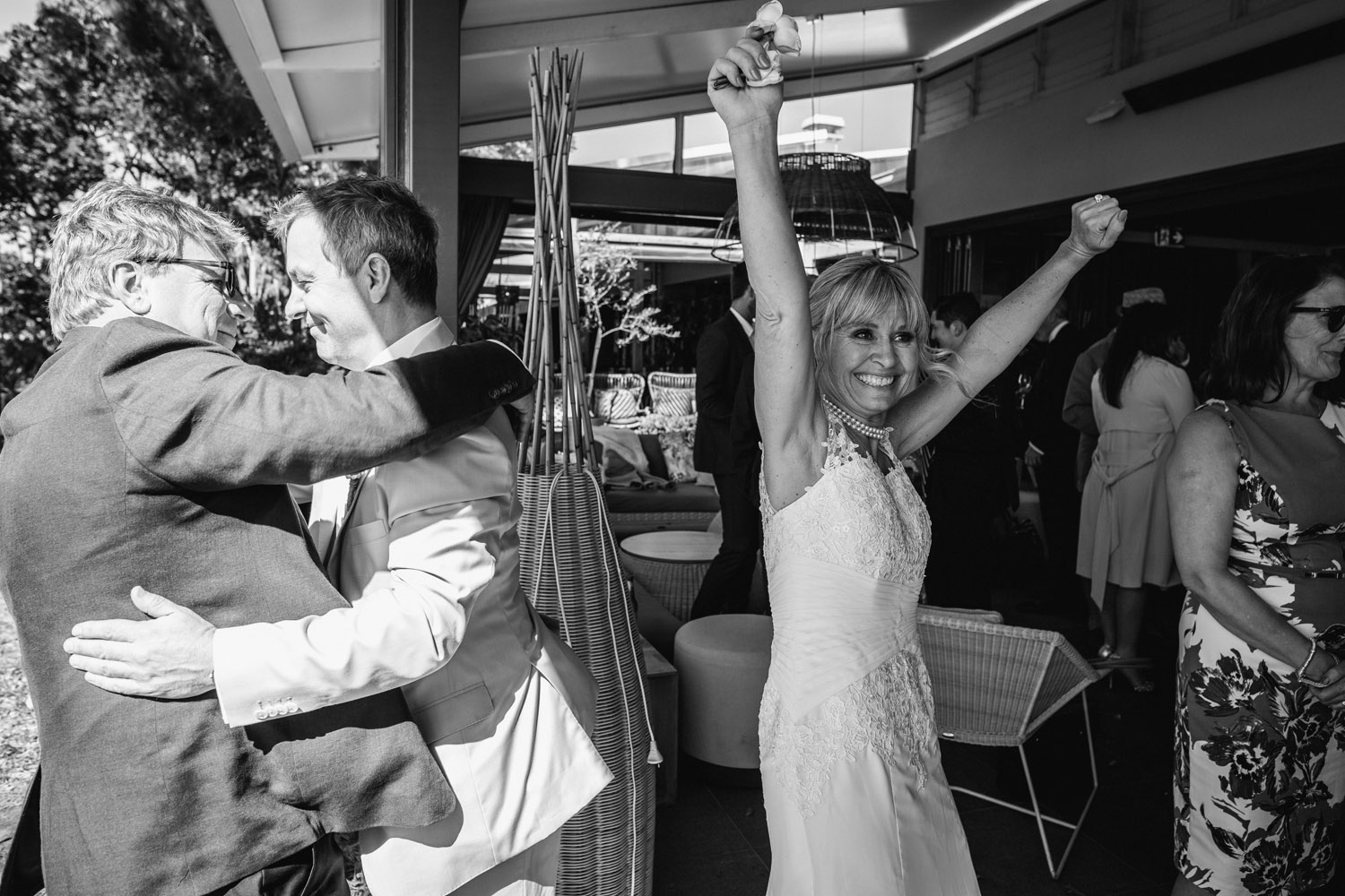 Noosa wedding photography of bride and grooms at Ricky's Restaurant by Noosa photographer