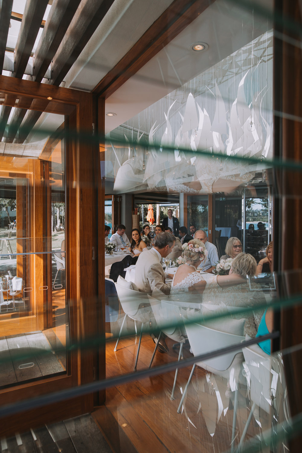 Noosa wedding photography of bride and grooms at Ricky's Restaurant by Noosa photographer