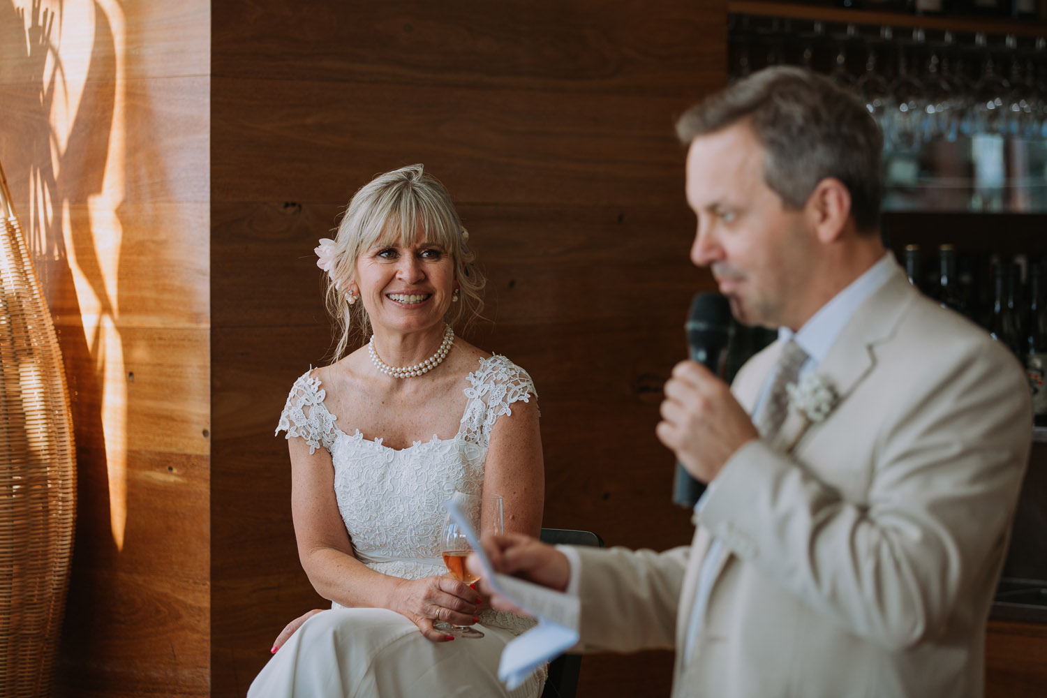 Noosa wedding photography of bride and grooms at Ricky's Restaurant by Noosa photographer