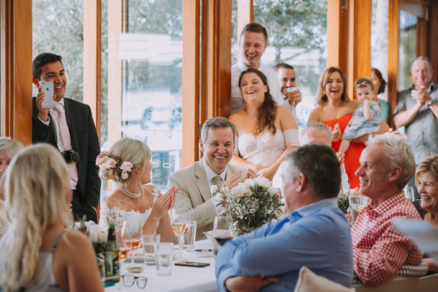 Noosa wedding photography of bride and grooms at Ricky's Restaurant by Noosa photographer