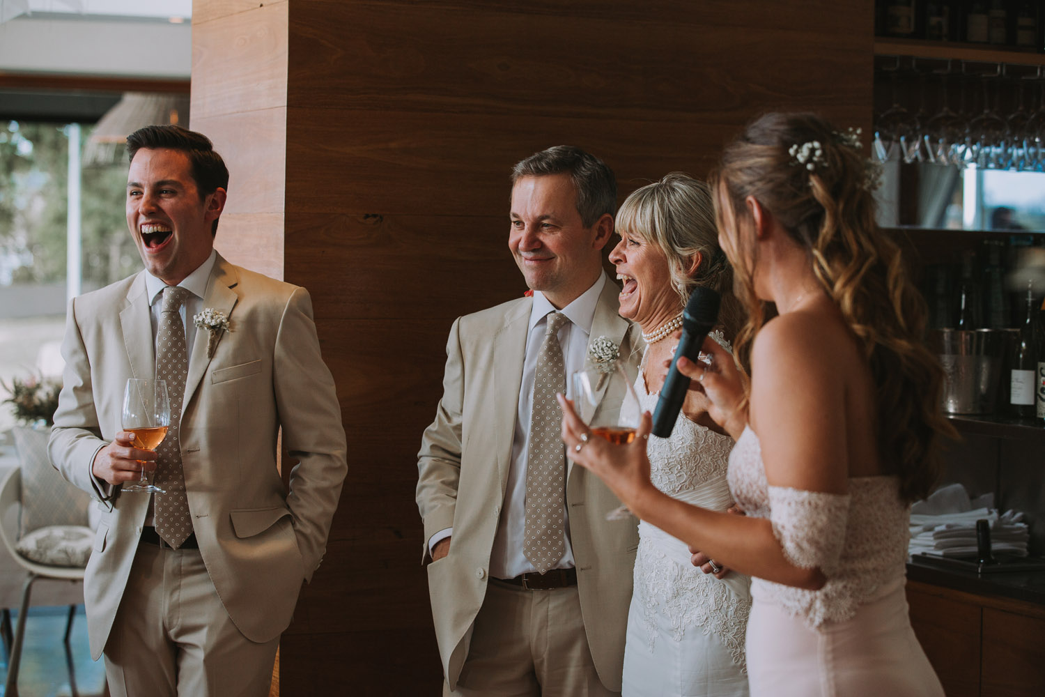Noosa wedding photography of bride and grooms at Ricky's Restaurant by Noosa photographer