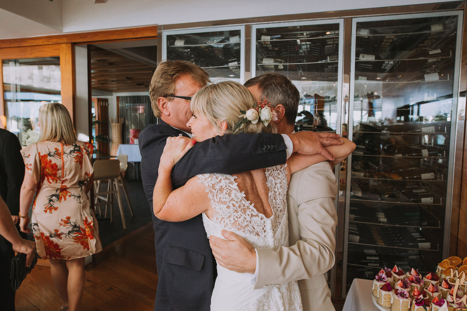 Noosa wedding photography of bride and grooms at Ricky's Restaurant by Noosa photographer