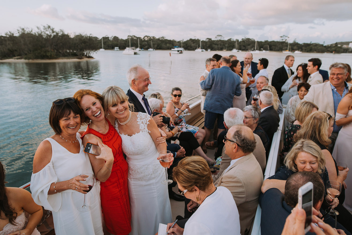 Noosa wedding photography of bride and grooms at Ricky's Restaurant by Noosa photographer
