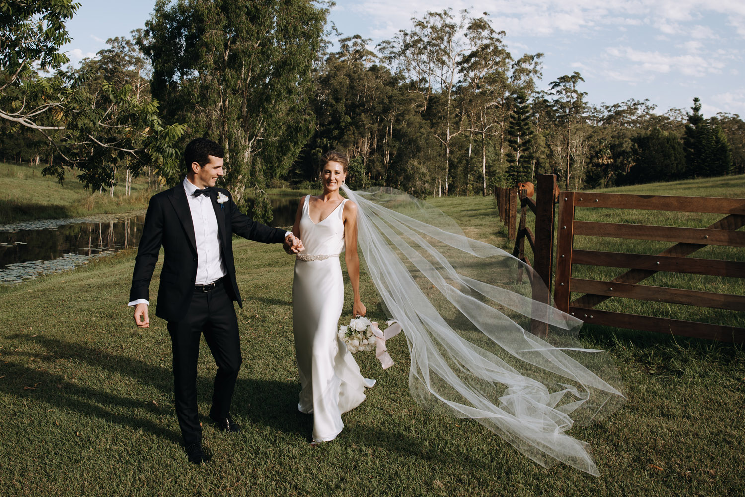 Noosa wedding photography of bride and grooms at Ricky's Restaurant by Noosa photographer