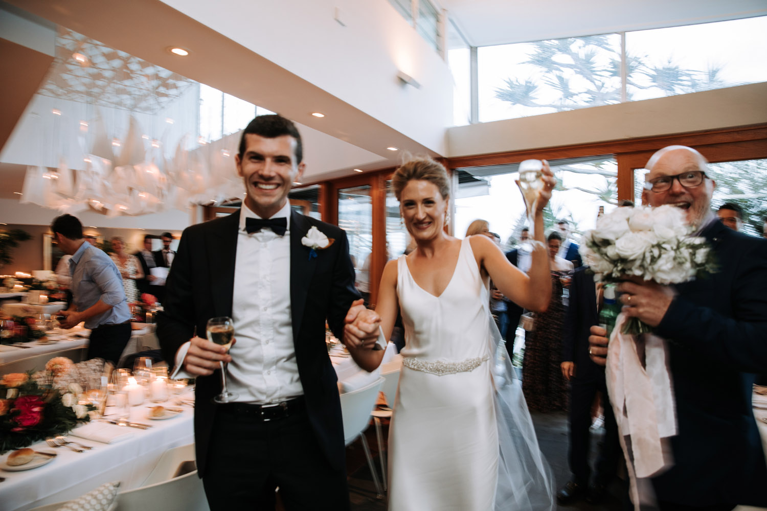 Noosa wedding photography of bride and grooms at Ricky's Restaurant by Noosa photographer