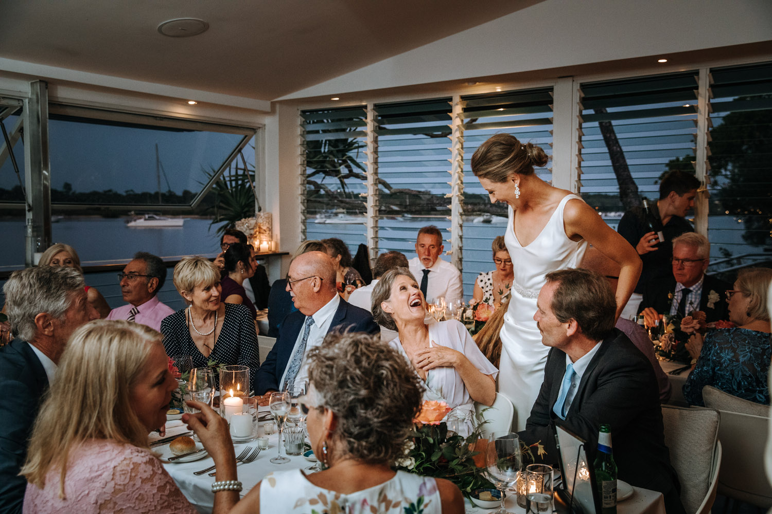 Noosa wedding photography of bride and grooms at Ricky's Restaurant by Noosa photographer