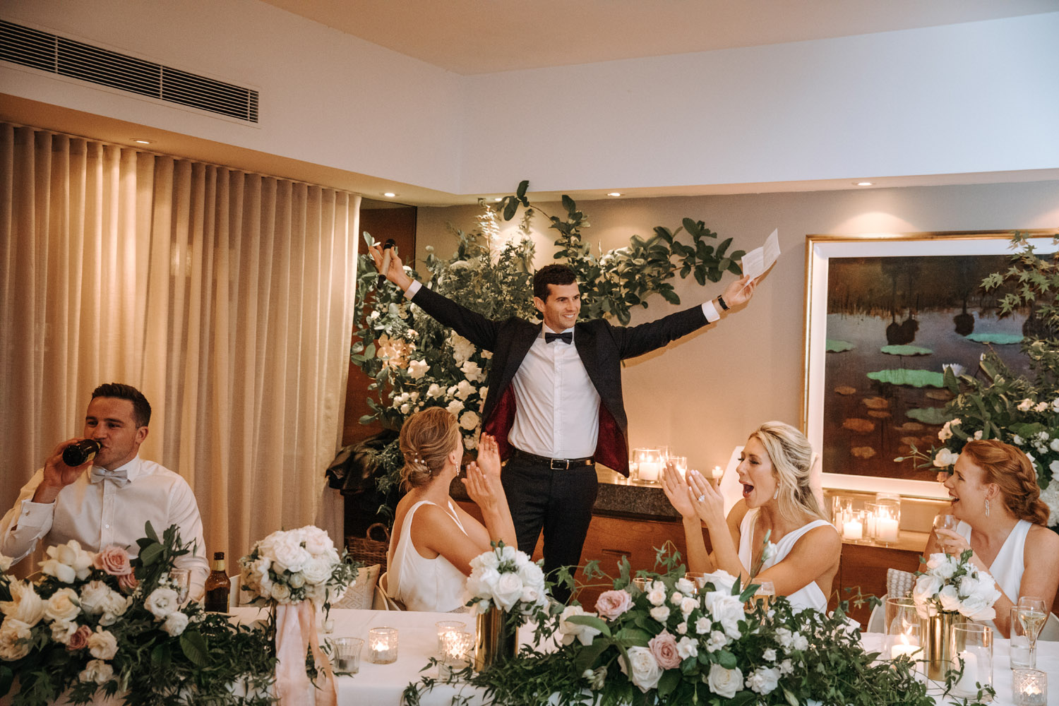 Noosa wedding photography of bride and grooms at Ricky's Restaurant by Noosa photographer