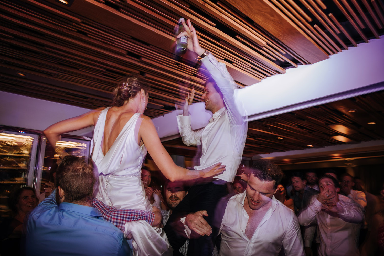 Noosa wedding photography of bride and grooms at Ricky's Restaurant by Noosa photographer
