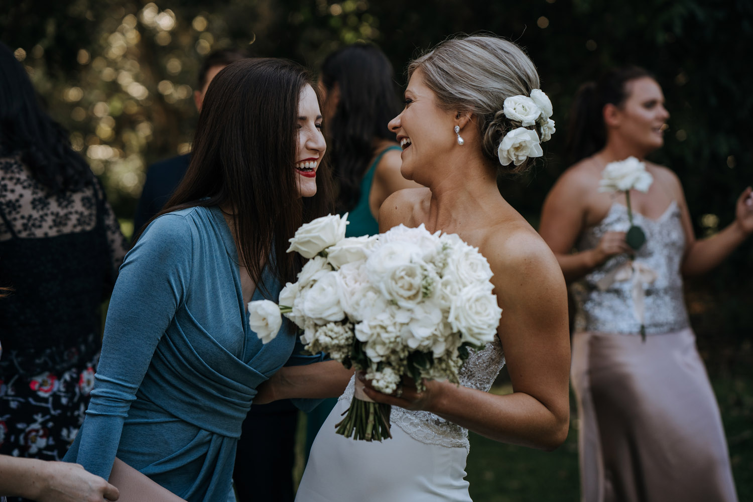 Noosa wedding photography of bride and grooms at Ricky's Restaurant by Noosa photographer