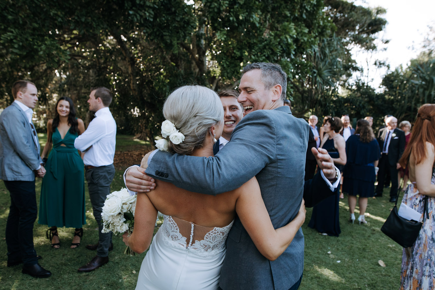 Noosa wedding photography of bride and grooms at Ricky's Restaurant by Noosa photographer
