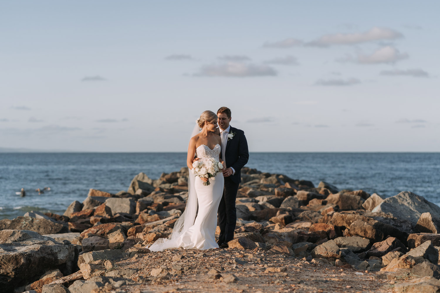 Noosa wedding photography of bride and grooms at Ricky's Restaurant by Noosa photographer