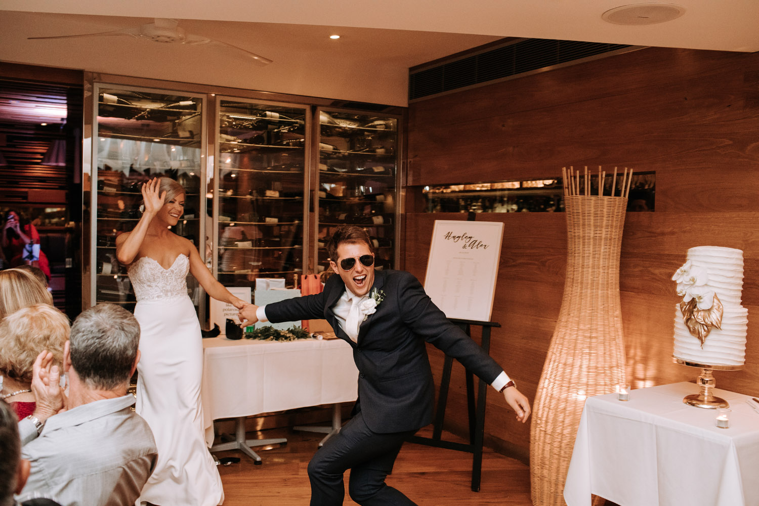 Noosa wedding photography of bride and grooms at Ricky's Restaurant by Noosa photographer