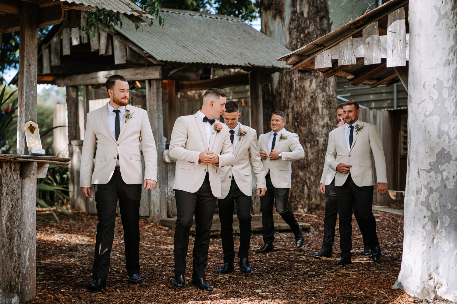 Bec and Cam celebrating their wedding at The Rocks Yandina on the Sunshine Coast