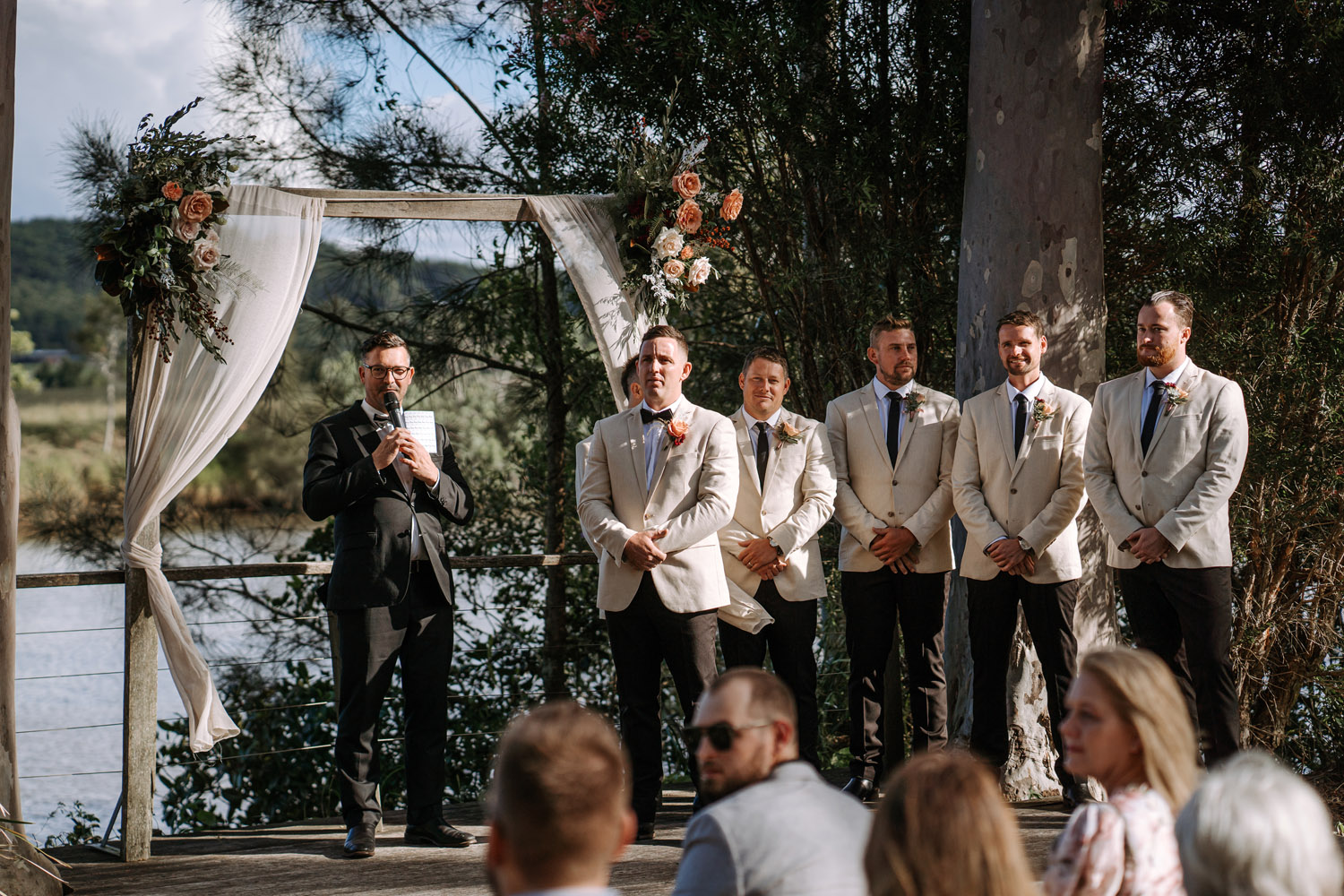 Bec and Cam celebrating their wedding at The Rocks Yandina on the Sunshine Coast