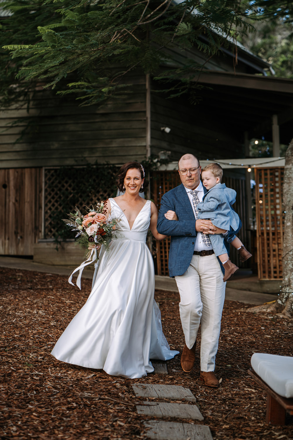 Bec and Cam celebrating their wedding at The Rocks Yandina on the Sunshine Coast
