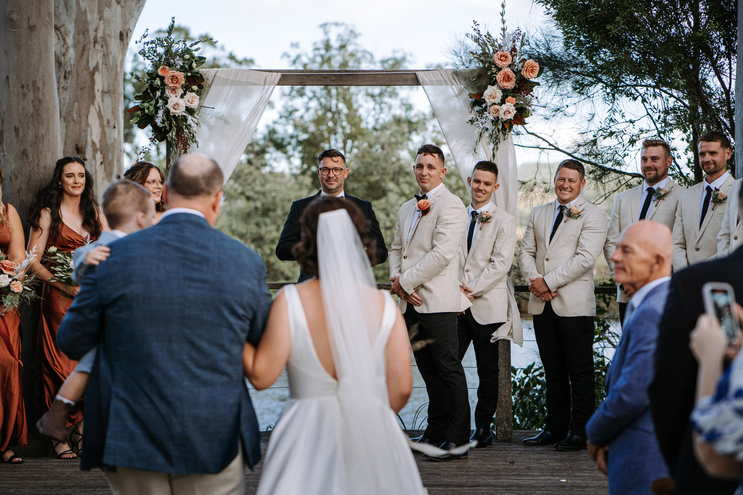 Bec and Cam celebrating their wedding at The Rocks Yandina on the Sunshine Coast