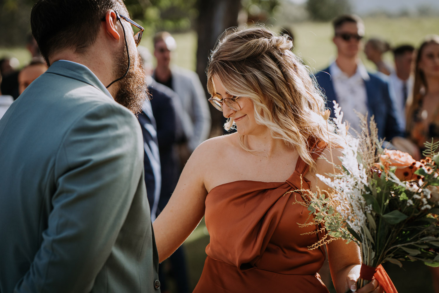 Bec and Cam celebrating their wedding at The Rocks Yandina on the Sunshine Coast