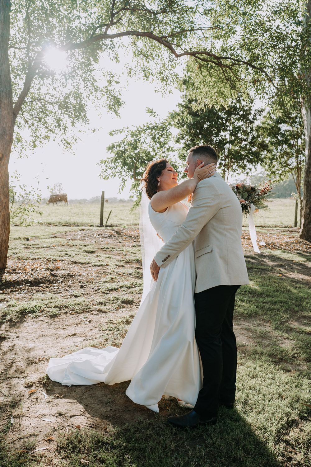 Bec and Cam celebrating their wedding at The Rocks Yandina on the Sunshine Coast