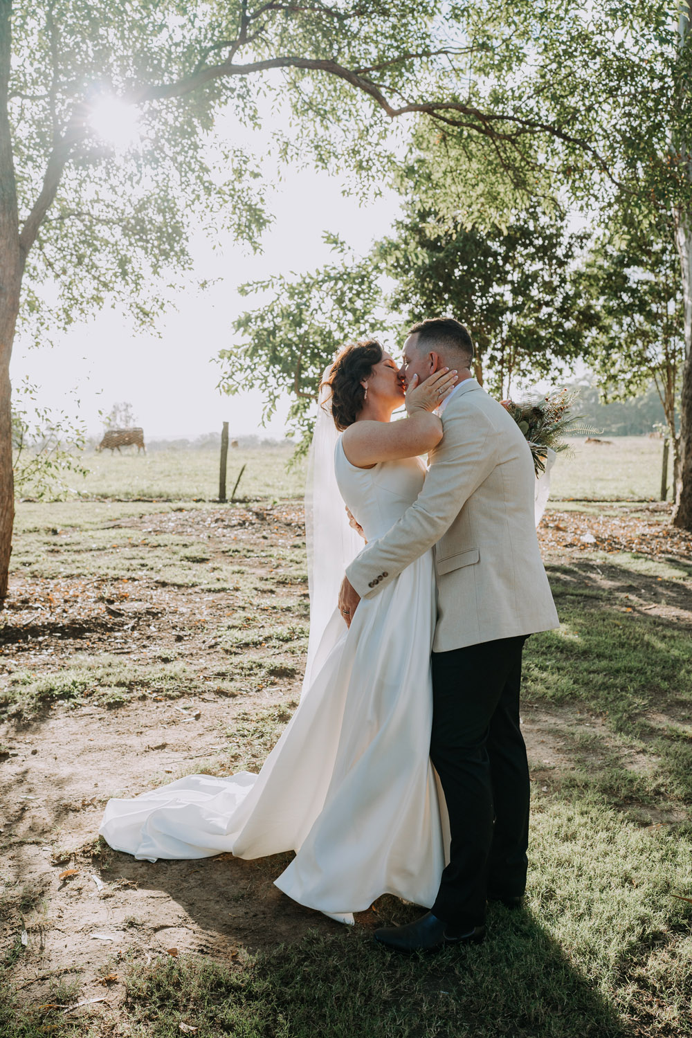 Bec and Cam celebrating their wedding at The Rocks Yandina on the Sunshine Coast