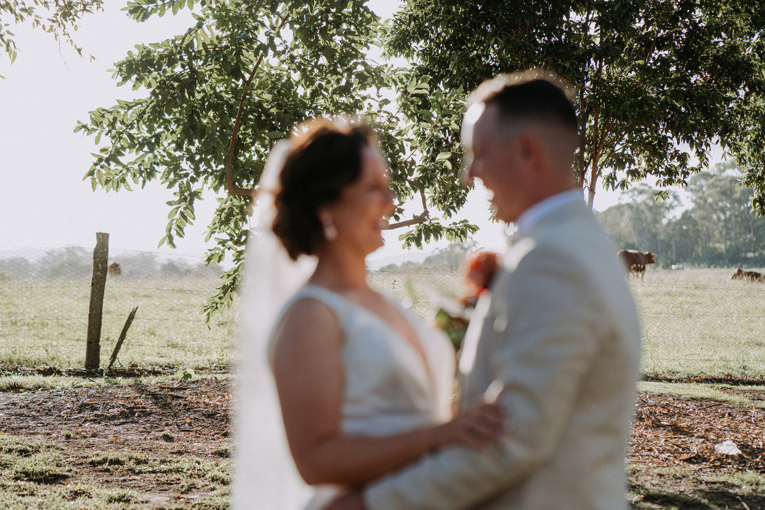 Bec and Cam celebrating their wedding at The Rocks Yandina on the Sunshine Coast