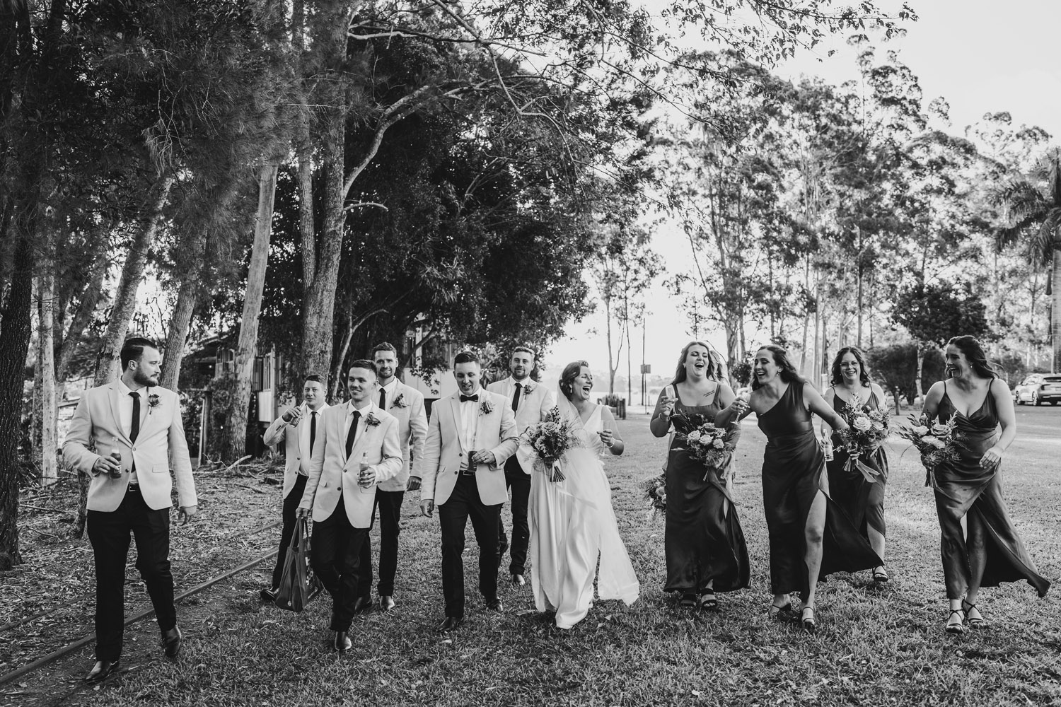 Bec and Cam celebrating their wedding at The Rocks Yandina on the Sunshine Coast