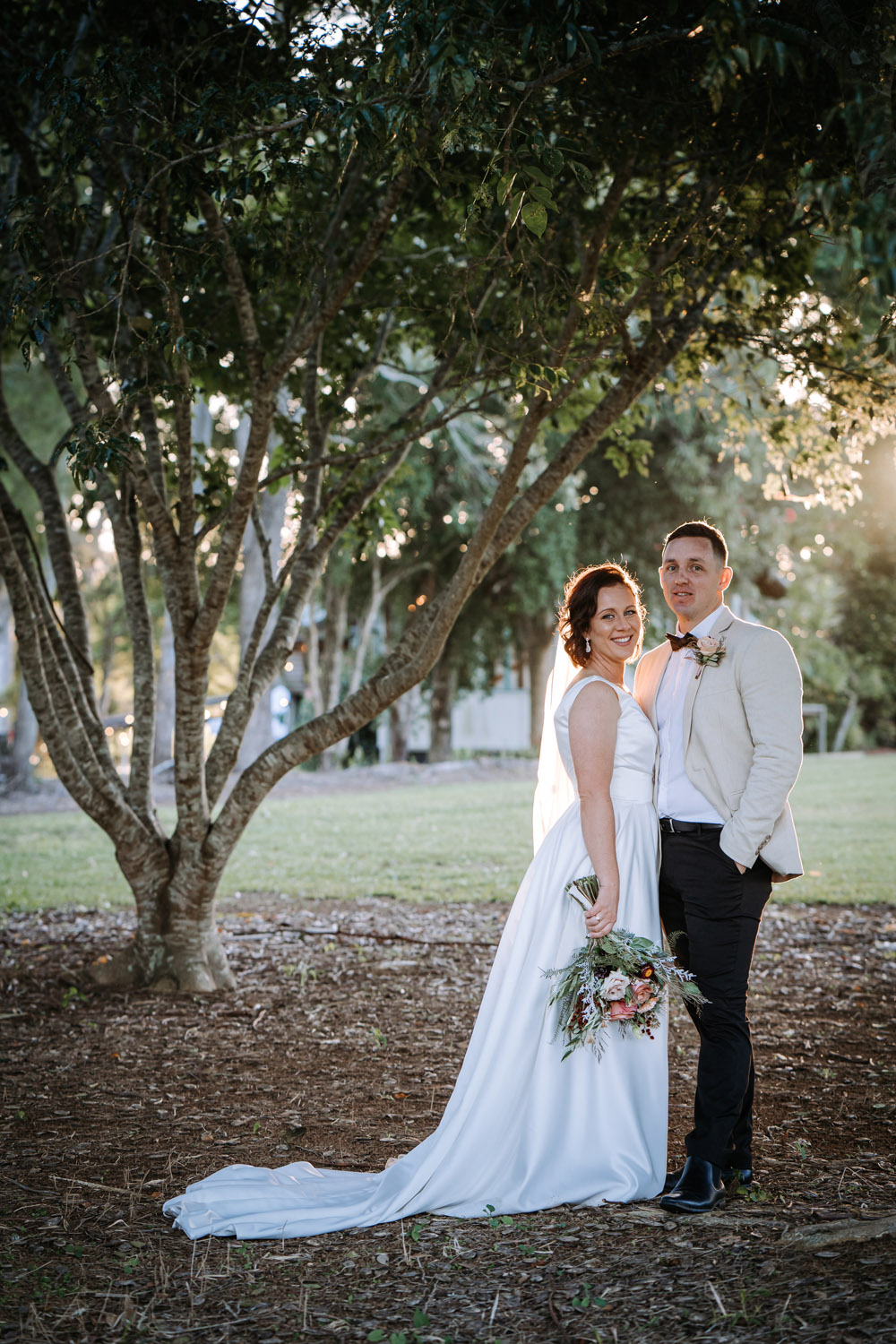 Bec and Cam celebrating their wedding at The Rocks Yandina on the Sunshine Coast