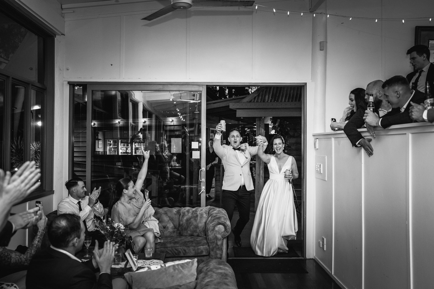 Bec and Cam celebrating their wedding at The Rocks Yandina on the Sunshine Coast