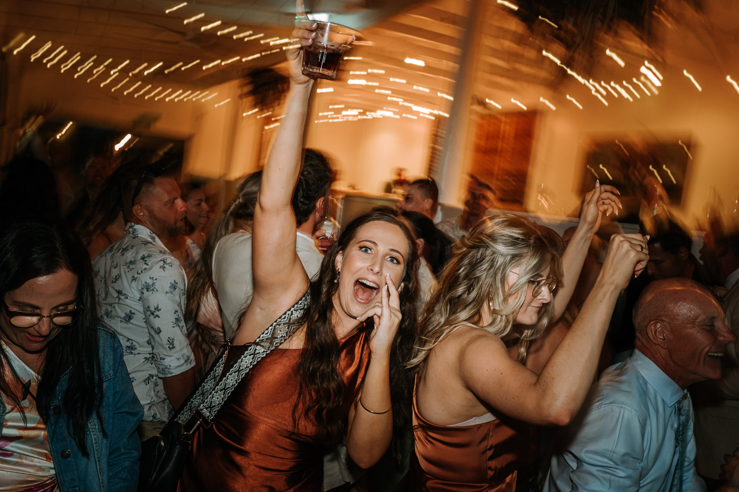 Bec and Cam celebrating their wedding at The Rocks Yandina on the Sunshine Coast